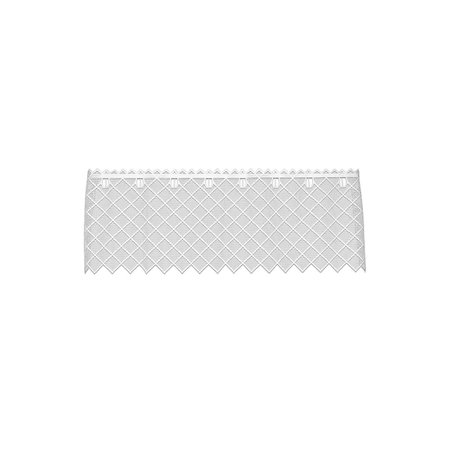 BACK2BASICS 48 x 16 in. Filet Crochet Valance, White BA2585606
